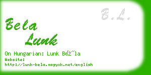 bela lunk business card